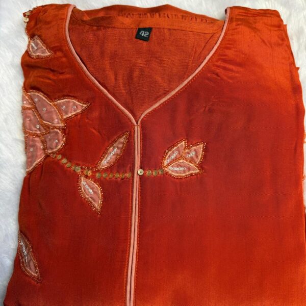 Rust Orange Designer Kurti