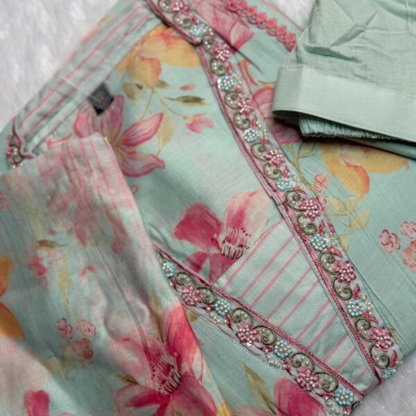 Ice Blue Embroidered Suit Set