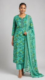 FLORAL PRINT BEAUTIFUL COTTON KURTA SET