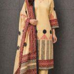 ELEGANT BEIGE ETHNIC SET WITH BOLD RED-BLACK PRINT KURTA SET
