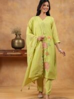 YELLOW CONTRAST COTTON KURTA SET